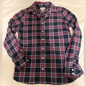 Women’s Lands' End (Canvas line) Multicolor Plaid 100% Cotton Button Down Shirt